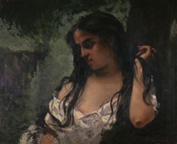 Gustave Courbet Gypsy in Reflection Spain oil painting art